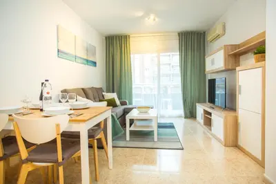 Una cocina o zona de cocina en AL29 Apartamento playa Fenals