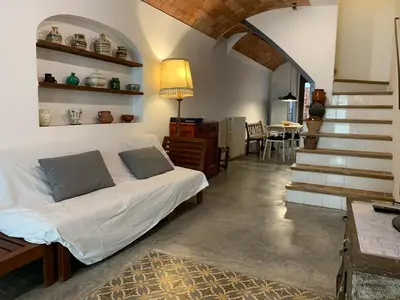 Zona de estar de Lovely Centric House Palamós