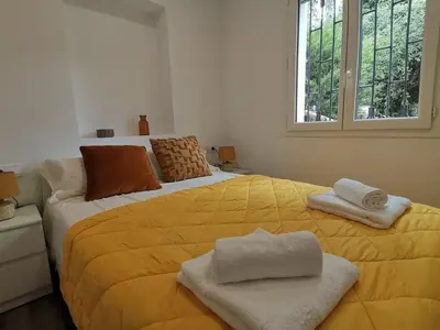 Cama o camas de una habitación en Canyelles BBQ Apartment