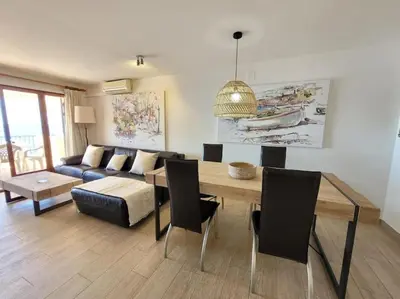 Zona de estar de Playa Canadell MAR G primera linea de mar con terraza - WeHost Costa Brava