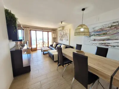 Zona de estar de Playa Canadell MAR G primera linea de mar con terraza - WeHost Costa Brava