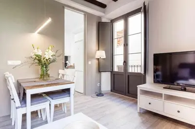 Una televisión o centro de entretenimiento en Sleep & Stay- Home with balcony Bonaventura 3