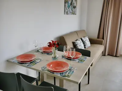 Zona de estar de Marina Beach Apartaments - Sea views in the heart of Lloret