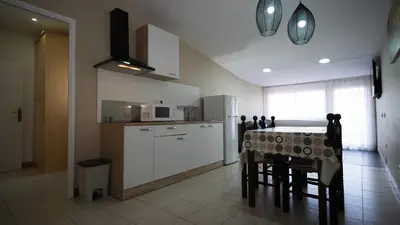 Una cocina o zona de cocina en Hostal La Premsa