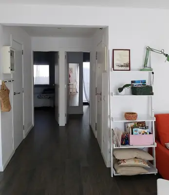 Cama o camas de una habitación en Pis pràctic i agradable sobre la Marina Palamós