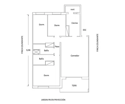 Plano de Modern apartment with parking 2 min from the beach