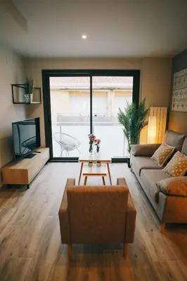 Zona de estar de RCE Apartments Calella, brand new next to the beach.