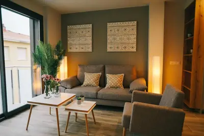Zona de estar de RCE Apartments Calella, brand new next to the beach.