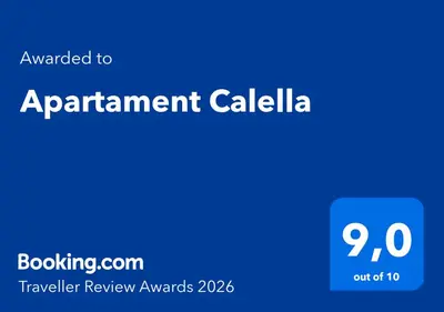 Certificado, premio, señal o documento que está expuesto en Apartament Calella