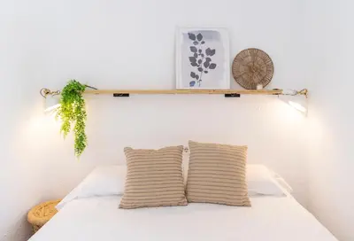 Cama o camas de una habitación en Apartamentos CASA MAREA Calella Palafrugell con Parking