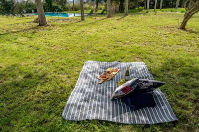 Jardín al aire libre en Masia Marco Grupos Grandes Piscina Barbacoa Aire Acondicionado