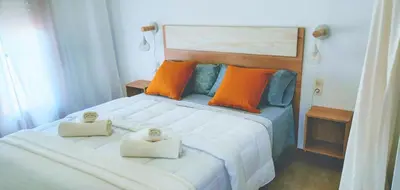 Cama o camas de una habitación en Agradable casa con terraza en S'Agaró