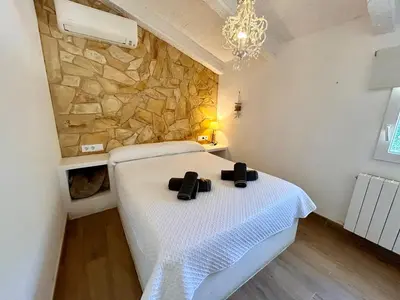 Cama o camas de una habitación en Formentera a la Costa Brava amb BBQ i jardí