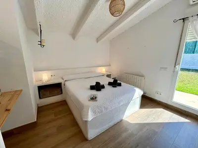 Cama o camas de una habitación en Formentera a la Costa Brava amb BBQ i jardí
