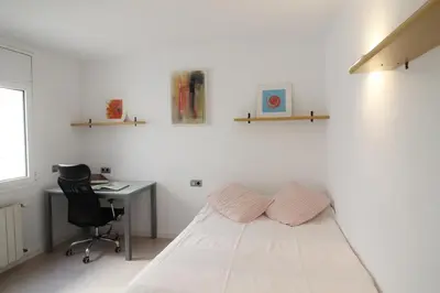 Cama o camas de una habitación en Apartamento esquinero en Palamós