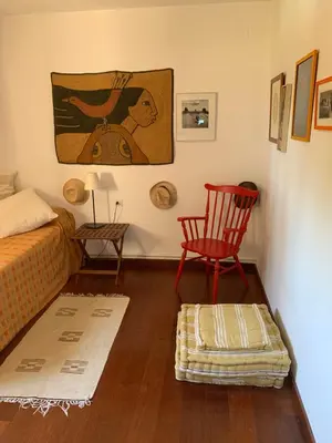 Cama o camas de una habitación en Calella de Palafrugell bellísimo apartamento con vistas al mar