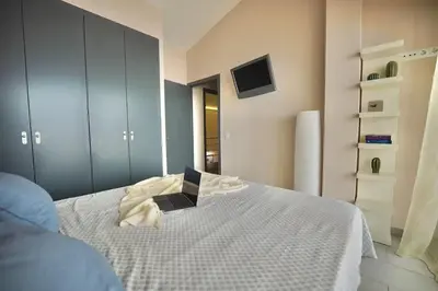 Cama o camas de una habitación en Villa de lujo de 4 dormitorios, piscina y barbacoa