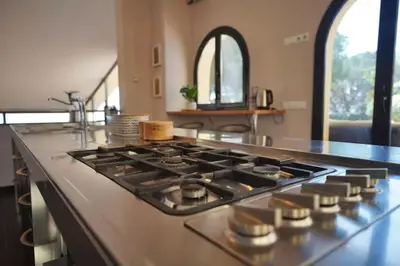 Una cocina o zona de cocina en Villa de lujo de 4 dormitorios, piscina y barbacoa