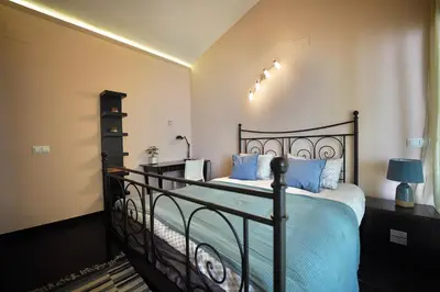 Cama o camas de una habitación en Villa de lujo de 4 dormitorios, piscina y barbacoa