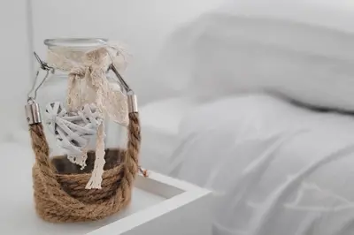 Cama o camas de una habitación en Acogedor apartamento en el corazón de Calella, a solo 2 minutos de la playa