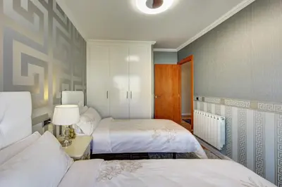 Cama o camas de una habitación en VILLA RIOJA with pool & mountain and sea view, ONLY FAMILYS