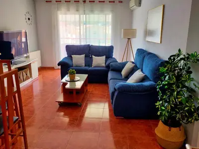 Zona de estar de Apartament Géminis, 5 min playa, parking gratis