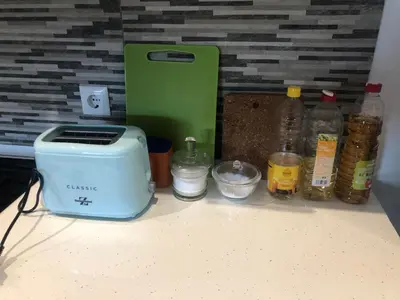 Una cocina o zona de cocina en La casa Linda con terraza y vistas al mar