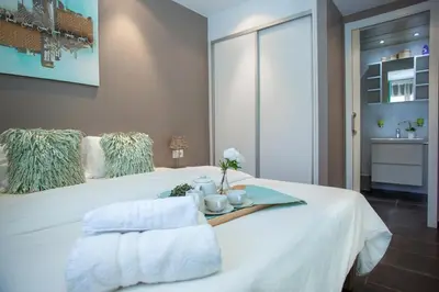 Cama o camas de una habitación en AL36 - Apartamento de lujo a 100 metros de playa