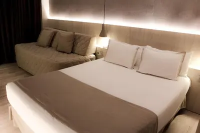 Cama o camas de una habitación en Hotel Bernat II 4*Sup