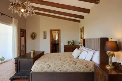 Cama o camas de una habitación en Villa en Calonge con Gran piscina