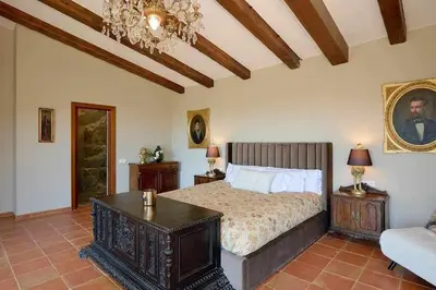 Cama o camas de una habitación en Villa en Calonge con Gran piscina