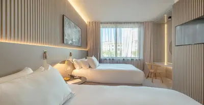 Cama o camas de una habitación en Carlemany Girona