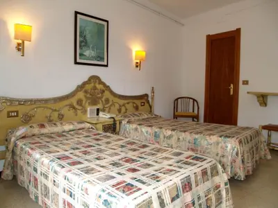 Cama o camas de una habitación en Hotel Hostal del Sol