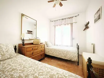 Cama o camas de una habitación en Villa Mas Blau Munt by Host&Joy