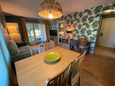 Zona de estar de Apartament amb vista al mar reformat, al Golfet