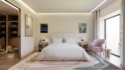 Cama o camas de una habitación en Hotel Camiral - The Leading Hotels of the World