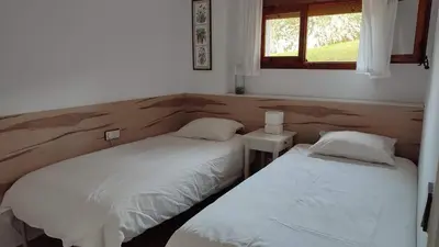 Cama o camas de una habitación en Apartamento Ca la Raquel Calella Palafrugell