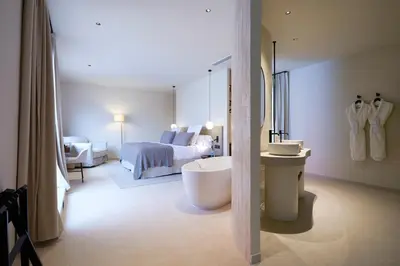 Cama o camas de una habitación en 1881 Hotel Balneario Vichy Catalan