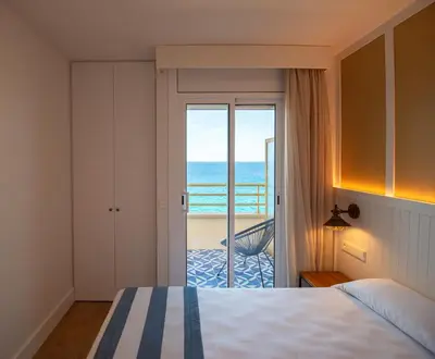 Cama o camas de una habitación en Hotel Els Pins