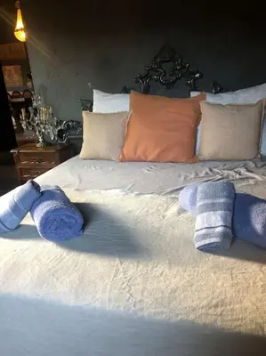Cama o camas de una habitación en Casa rural en el campo LAS DALIAS