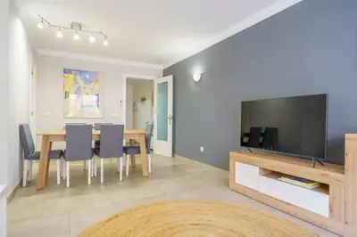 Una televisión o centro de entretenimiento en HomeHolidaysRentals Liberty - Costa Barcelona