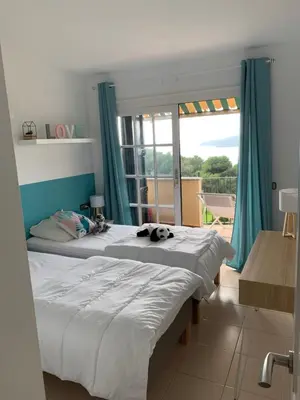 Cama o camas de una habitación en Magnifique Villa avec vue mer 8 personnes