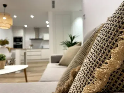Una cocina o zona de cocina en Apartamento nuevo céntrico frente al mar en Palamós