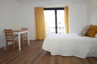 Cama o camas de una habitación en Apartamentos El Sol II