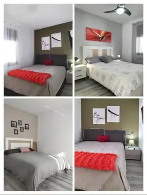 Cama o camas de una habitación en Casa junto al mar