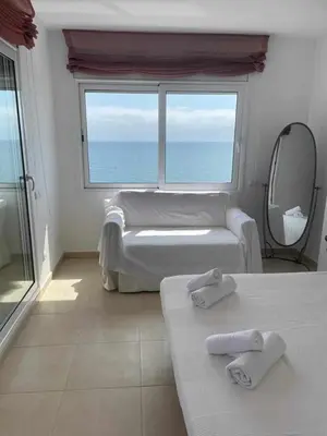 Cama o camas de una habitación en Villa Farell just in front of the sea