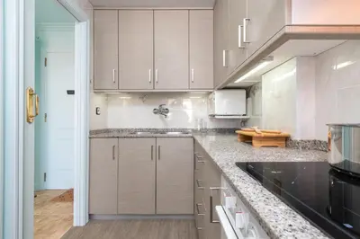 Una cocina o zona de cocina en Apartamento primera línea de mar Palamós