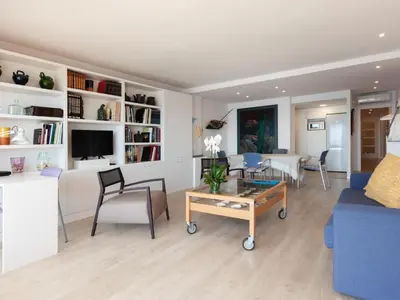 Zona de estar de LETS HOLIDAYS APARTMENT SEA VIEWS on the BEACH