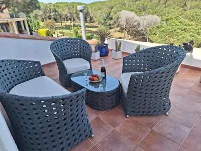 Un balcón o terraza de Apartment Platja de Aro with sea view
