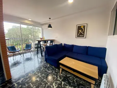 Zona de estar de Apartament per parelles reformat amb piscina